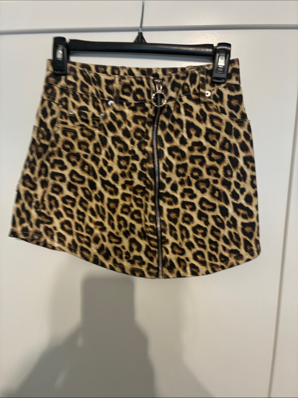 Forever 21 Leopard Zip-Front Mini Skirt - Brown/Black
